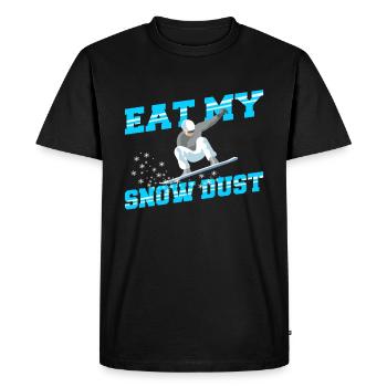 Snowboard Mangez ma poussière de neige - T-shirt Premium bio Homme - noir - Devant - Nico (187cm)