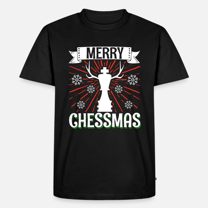 Chess Player Merry Chessmas Game - Männer Premium Bio T-Shirt - Schwarz