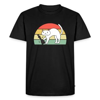 Cat Chess Game Pieces Club Équipe - T-shirt Premium bio Homme - noir - Devant - Nico (187cm)