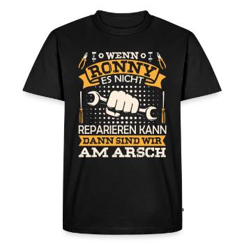 Si Ronny ne peut pas le réparer, nous sommes sur - T-shirt Premium bio Homme - noir - Devant - Nico (187cm)