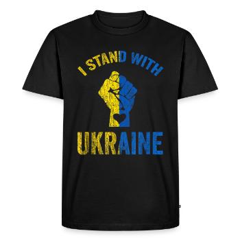 Ukraine - T-shirt Premium bio Homme - noir - Devant - Nico (187cm)