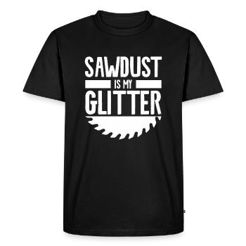 La sciure de bois est mon bois à paillettes - T-shirt Premium bio Homme - noir - Devant - Nico (187cm)