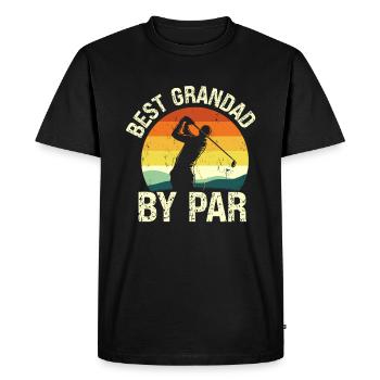 Golf Best Grandad By Par Funny Golfing - Men's Premium Organic T-Shirt - black - Front - Nico (187cm)