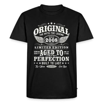 Original 2008 Vintage Vintage Rétro Anniversaire - T-shirt Premium bio Homme - noir - Devant - Nico (187cm)