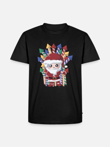 Santa fires fireworks - Men's Premium Organic T-Shirt - black