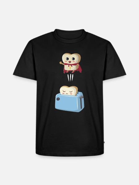 Superhero toast - Men's Premium Organic T-Shirt - black