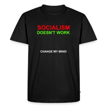 Le capitalisme anti-socialisme ne fonctionne pas - T-shirt Premium bio Homme - noir - Devant - Nico (187cm)