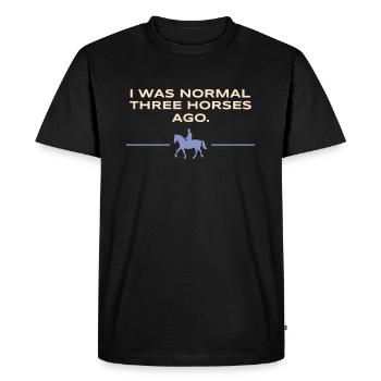 monter cheval trakehner cheval fou fille blague - T-shirt Premium bio Homme - noir - Devant - Nico (187cm)
