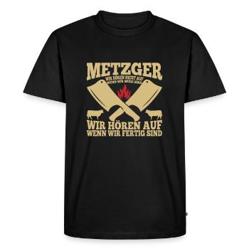 Fleischer Schlachter Metzger - Männer Premium Bio T-Shirt - Schwarz - Vorne - Nico (187cm)