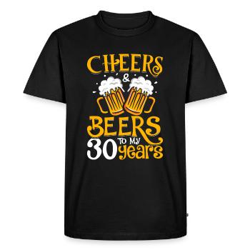 vive les bières à mes 30 ans - T-shirt Premium bio Homme - noir - Devant - Nico (187cm)