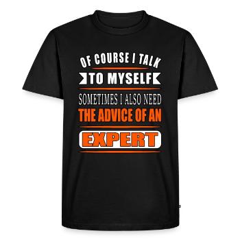 drôle de dicton Expert | Chemise colorée - T-shirt Premium bio Homme - noir - Devant - Nico (187cm)