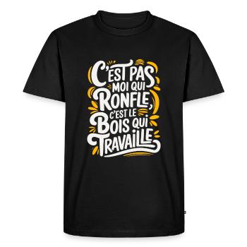 C'est Pas Moi Qui Ronfle - T-shirt Premium bio Homme - noir - Devant - Nico (187cm)