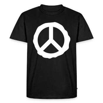 Anniversaire d'idée cadeau paix paix - T-shirt Premium bio Homme - noir - Devant - Nico (187cm)