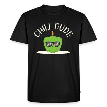 cool drôle poivrons doux lunettes de soleil chill kawaii - T-shirt Premium bio Homme - noir - Devant - Nico (187cm)