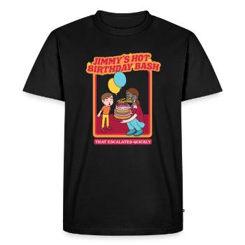Jimmy's Hot Birthday Bash - That Escalated Quickly - Men's Premium Organic T-Shirt - black - Front - Nico (187cm)