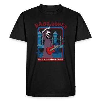 Bad To The Bones - Appelez-moi String Reaper - T-shirt Premium bio Homme - noir - Devant - Nico (187cm)
