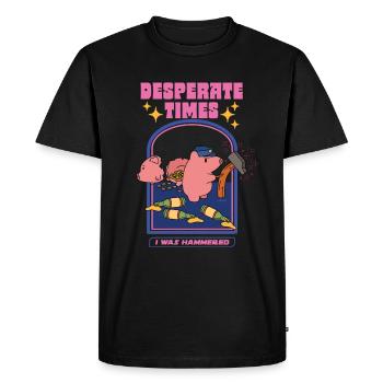 Desperate Times - J’ai été martelé - T-shirt Premium bio Homme - noir - Devant - Nico (187cm)