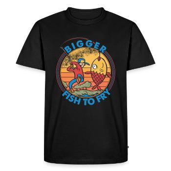 Bigger Fish To Fry - Fishing - Fisherman - Funny - Men's Premium Organic T-Shirt - black - Front - Nico (187cm)
