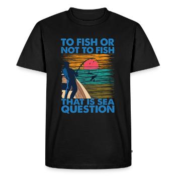 Pêcher ou ne pas pêcher, c’est la question de la mer - T-shirt Premium bio Homme - noir - Devant - Nico (187cm)