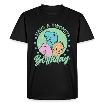 Have A Dino-Mite Birthday - Dinosaurs - Birth - Men's Premium Organic T-Shirt - black - Front - Nico (187cm)