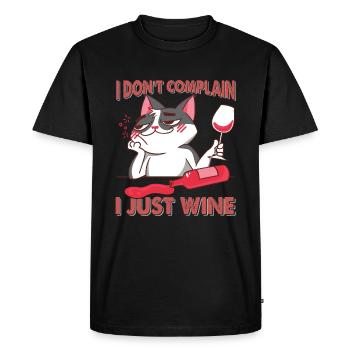 Je ne me plains pas, je ne fais que du vin - Chat - Flirt - T-shirt Premium bio Homme - noir - Devant - Nico (187cm)