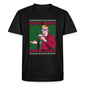 Great Mind Drink Alike - Vin - Mathématicien - T-shirt Premium bio Homme - noir - Devant - Nico (187cm)