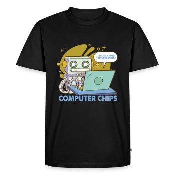 What's A Robot Favorite Snack? Funny dad jokes - Men's Premium Organic T-Shirt - black - Front - Nico (187cm)
