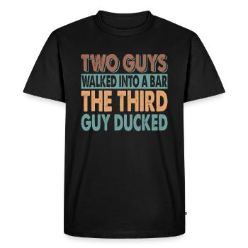 Deux gars sont entrés dans un bar - Papa Jokes - Bière - T-shirt Premium bio Homme - noir - Devant - Nico (187cm)