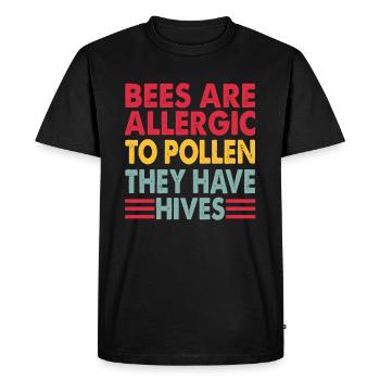 Les abeilles sont allergiques au pollen - Funny Dad Jokes - T-shirt Premium bio Homme - noir - Devant - Nico (187cm)