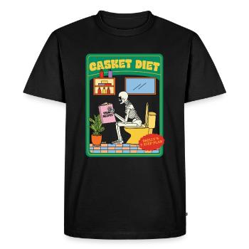 Casket Diet - Vegan Recipes - Skelly's 3 Step Plan - Men's Premium Organic T-Shirt - black - Front - Nico (187cm)