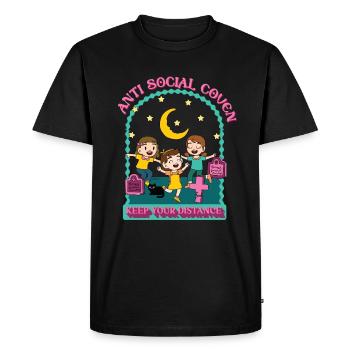 Anti Social Coven - Gardez vos distances - Sorcières - T-shirt Premium bio Homme - noir - Devant - Nico (187cm)