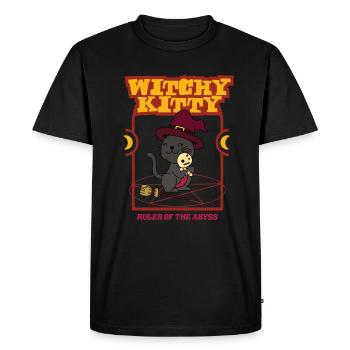 Witchy Kitty - Souverain de l’abîme - T-shirt Premium bio Homme - noir - Devant - Nico (187cm)