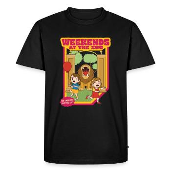 Weekends At The Zoo - Fun Times With Mary And Lucy - Men's Premium Organic T-Shirt - black - Front - Nico (187cm)