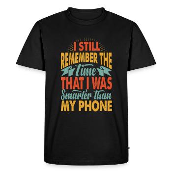 Je me souviens encore de l’époque - Funny Dad Jokes - T-shirt Premium bio Homme - noir - Devant - Nico (187cm)