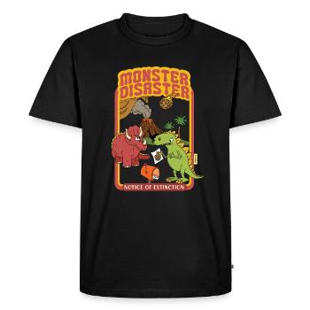 Monster Disaster - Avis d’extinction - Dinosaure - T-shirt Premium bio Homme - noir - Devant - Nico (187cm)
