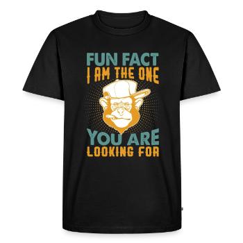 Fait amusant: Je suis celui que vous recherchez - Blagues - T-shirt Premium bio Homme - noir - Devant - Nico (187cm)