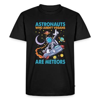 Les astronautes qui ne sont pas végétaliens sont des météores - Blagues - T-shirt Premium bio Homme - noir - Devant - Nico (187cm)
