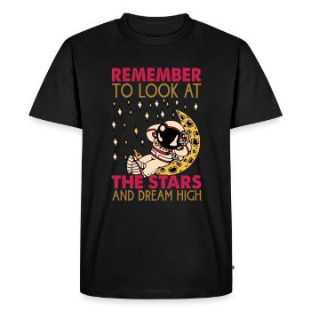 N’oubliez pas de regarder les étoiles et de rêver haut - T-shirt Premium bio Homme - noir - Devant - Nico (187cm)