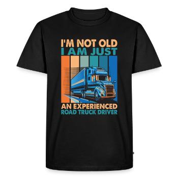 Je ne suis pas vieux, j’adore conduire des camions - Trucker - T-shirt Premium bio Homme - noir - Devant - Nico (187cm)