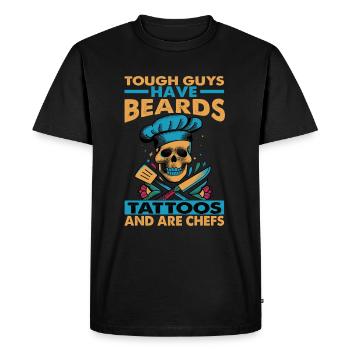 Les durs à cuire ont des tatouages de barbe et sont des chefs - T-shirt Premium bio Homme - noir - Devant - Nico (187cm)