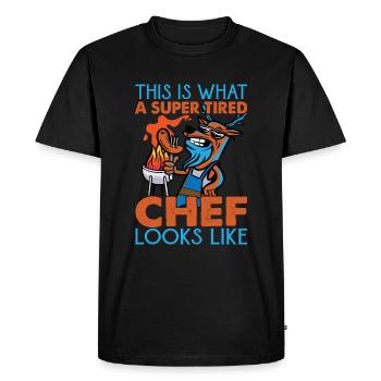 This Is What A Super Tired Chef Looks Like - Men's Premium Organic T-Shirt - black - Front - Nico (187cm)