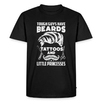Les durs à cuire ont des tatouages de barbe - Drôle - T-shirt Premium bio Homme - noir - Devant - Nico (187cm)