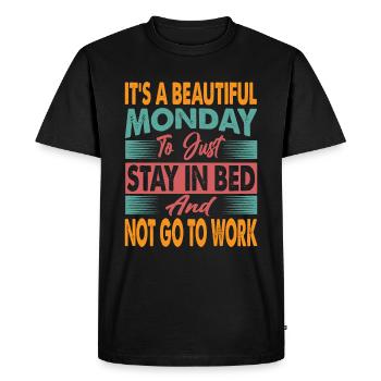 C’est un beau lundi pour rester au lit - Funn - T-shirt Premium bio Homme - noir - Devant - Nico (187cm)