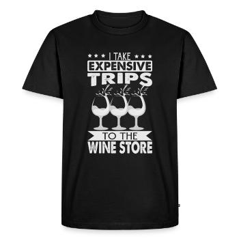 Je fais des voyages coûteux au magasin de vin - Drôle - T-shirt Premium bio Homme - noir - Devant - Nico (187cm)