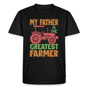 Mon père est le plus grand agriculteur - ferme - agriculture - T-shirt Premium bio Homme - noir - Devant - Nico (187cm)