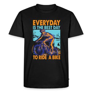 Chaque jour est le meilleur jour pour faire du vélo - Biker - - T-shirt Premium bio Homme - noir - Devant - Nico (187cm)