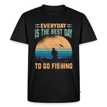 Everyday Is The Best Day To Go Fishing - Lake - Men's Premium Organic T-Shirt - black - Front - Nico (187cm)