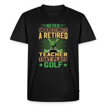 Ne sous-estimez jamais un enseignant à la retraite qui joue g - T-shirt Premium bio Homme - noir - Devant - Nico (187cm)