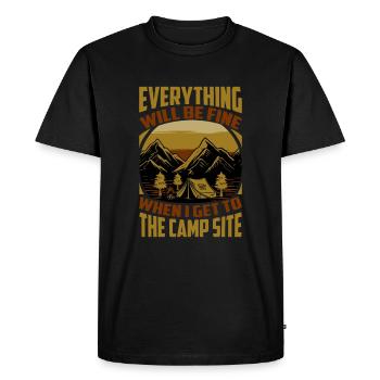 Tout ira bien quand j’arriverai au camp Sit - T-shirt Premium bio Homme - noir - Devant - Nico (187cm)