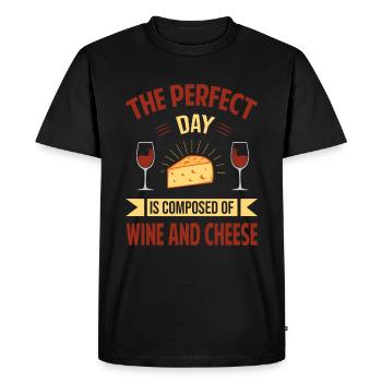 La journée parfaite est composée de vin et de fromage - s - T-shirt Premium bio Homme - noir - Devant - Nico (187cm)